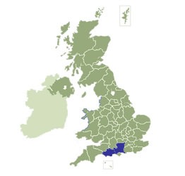 Map of the UK highlighting Dorset as the headquarters location.